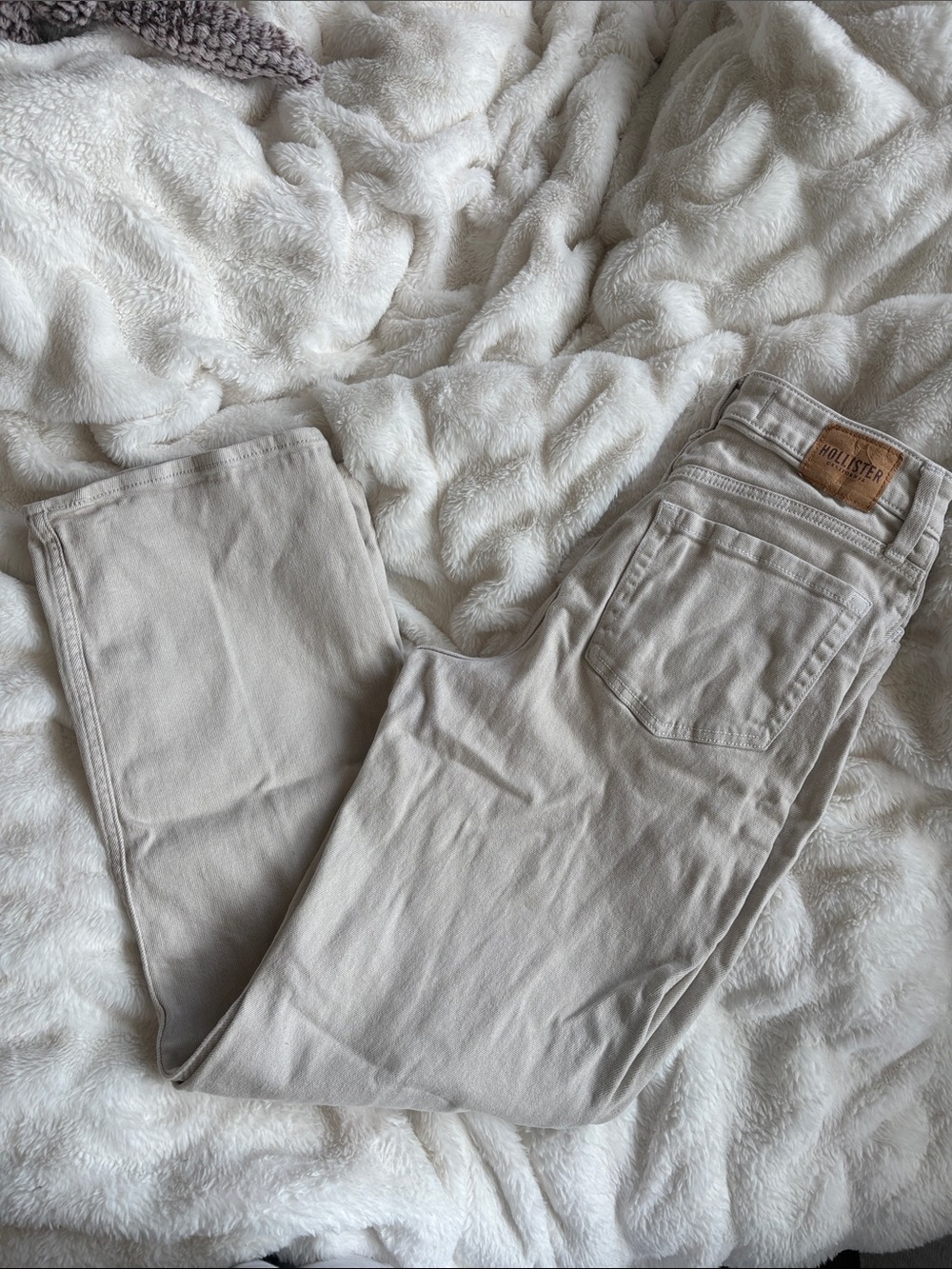 Hollister Light Beige Straight Jeans